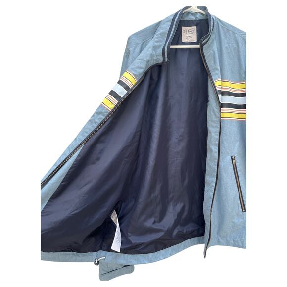 Penguin Full Zip Track Jacket Blue White Yellow Orange Pockets Men's XL - Picture 6 of 9